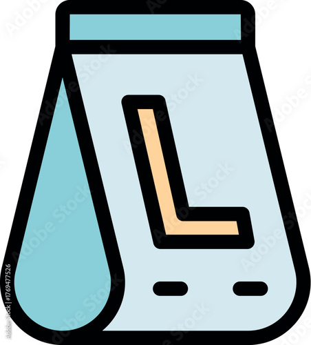 Learner permit l sign indicating provisional driving license for beginner drivers still learning to drive