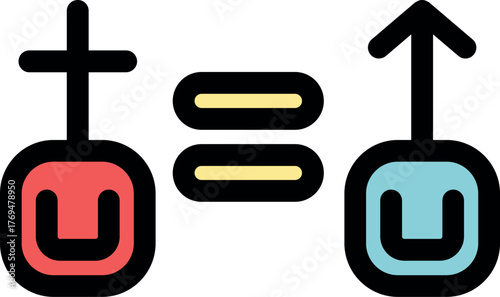 Symbols representing gender equality using icons and signs