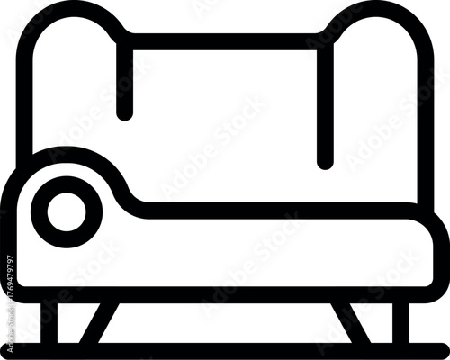 Sofa with rounded armrests and soft cushions offers a comfortable and stylish seating solution