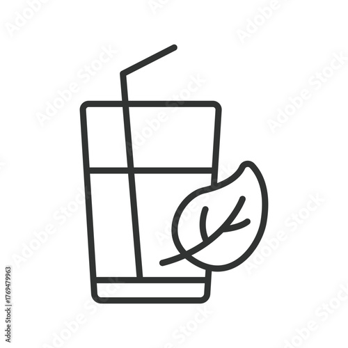 Detox drink icon in line design. detox drink, juice, nutrition, wellness, healthy, beverage, diet on white background vector. detox drink editable stroke icon