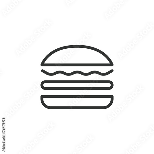 Junk food icon in line design. junk food, unhealthy, burger, fast food, nutrition, diet, health on white background vector. junk food editable stroke icon