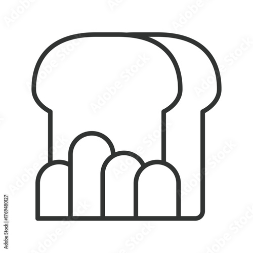 Fast carbohydrate icon in line design. fast carbohydrate, bread, nutrition, diet, sugar, food, meal on white background vector. fast carbohydrate editable stroke icon