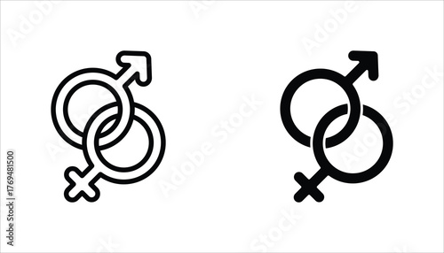 Gender icon set. Male and Female gender symbol. Vector illustration for web design. Isolated on white background.	