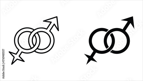 Gender icon set. Male and Female gender symbol. Vector illustration for web design. Isolated on white background.	