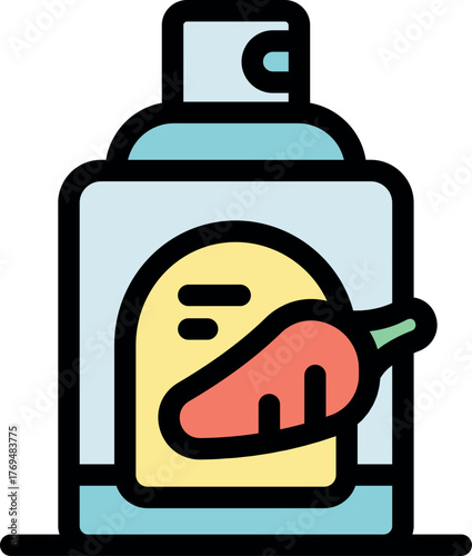 Red pepper spray being used for self defense against attacker