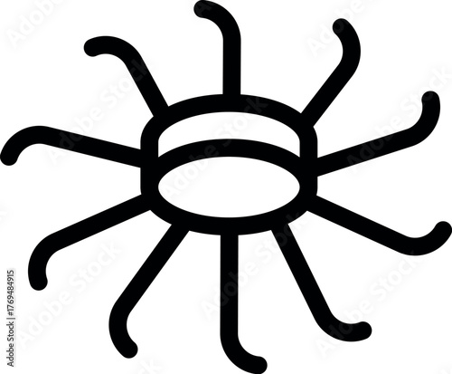 Microscopic view of a virus or bacteria spreading its tentacles, representing the concept of contagion and infection