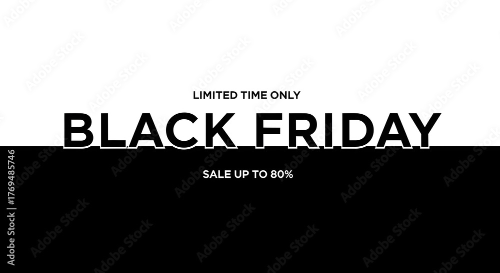 Obraz premium Bold black friday sale announcement with limited time offer