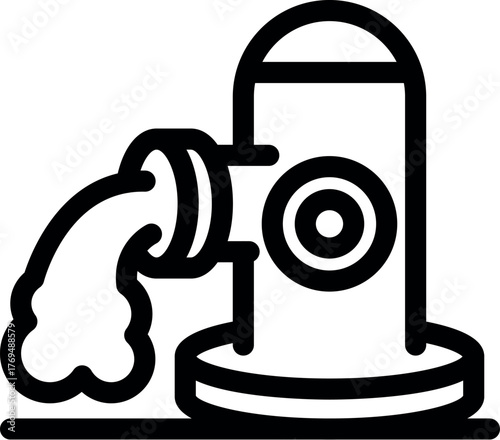 Open fire hydrant releasing water, crucial for firefighting and emergency response