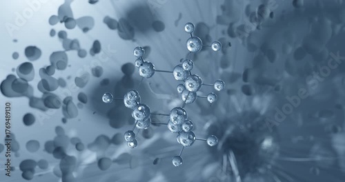 Amantadine rotating molecular 3d structure ball-and-stick model, looped video antiviral agent
