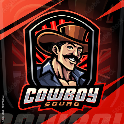 Cowboy squad esport mascot logo design