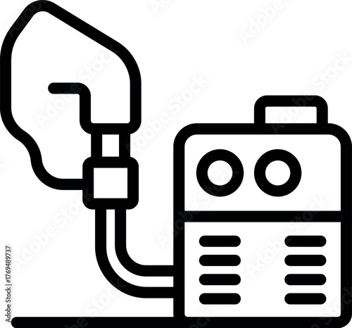 Welding machine connected to a protective mask ensuring safety during welding operations
