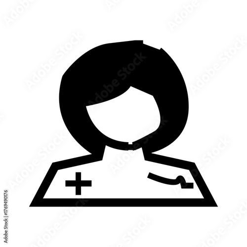 hospital employee woman vector illustration