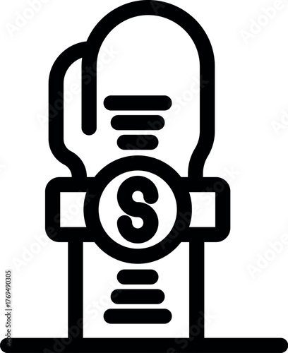 Banknote with dollar sign secured by wristwatch depicting corruption, bribery, money laundering and offshore accounts