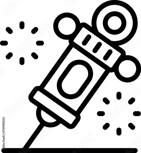 Piercing gun making a tattoo, surrounded by stars, symbolizing creativity, body modification, and self expression