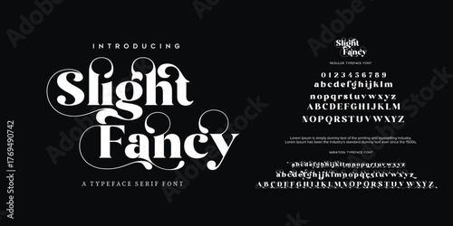 Slight Fancy luxury font alphabet logo. Typography beauty fashion elegant minimalist serif italic fonts decorative wedding vintage retro logos. vector illustration