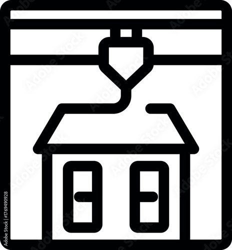 3d printer creating a house using innovative technology, representing future of construction and automated building processes