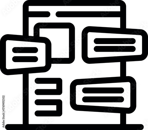 Website interface being modified, with content blocks moving around, symbolizing dynamic content management