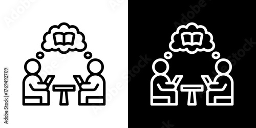 Team Study Icon Vector Illustration 
