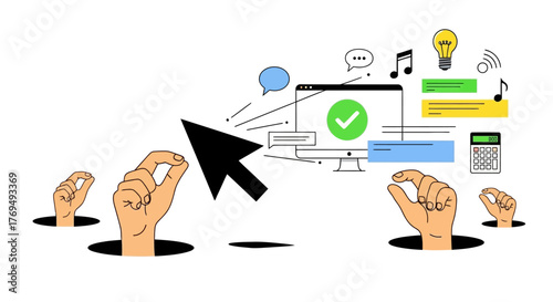 Digital interaction and online engagement a modern graphical representation