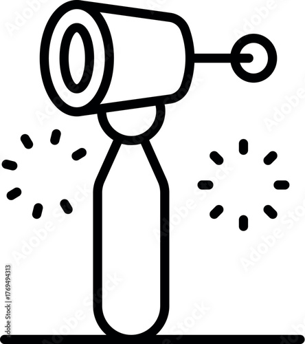 Medical otoscope emitting light beams for ear examination