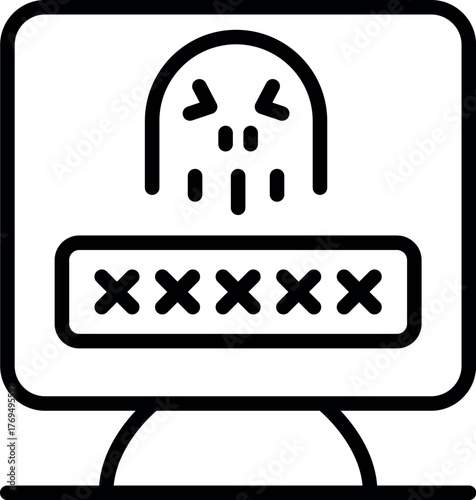 Cybercriminal stealing password from computer, representing online security threats and data breaches