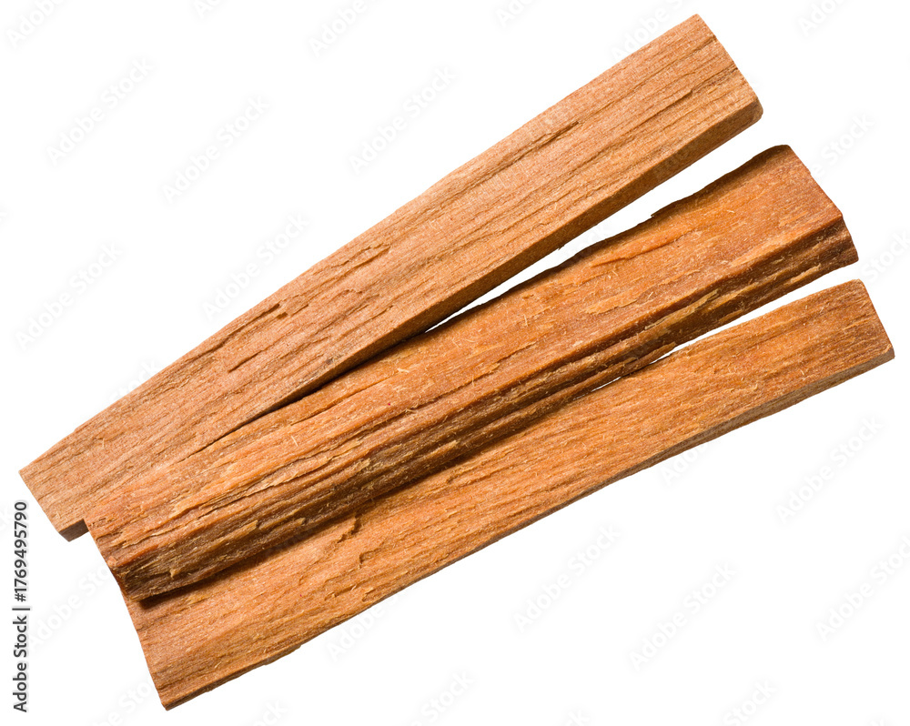 Naklejka premium Red sandalwood sticks isolated on white background, top view.