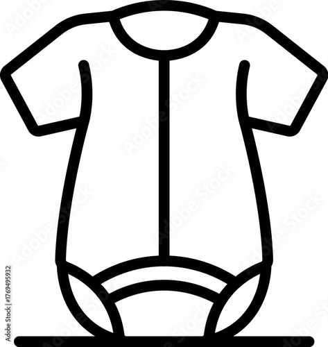 Baby clothes icon featuring short sleeves and a buttoned bottom area, ideal for newborn apparel and childcare visuals