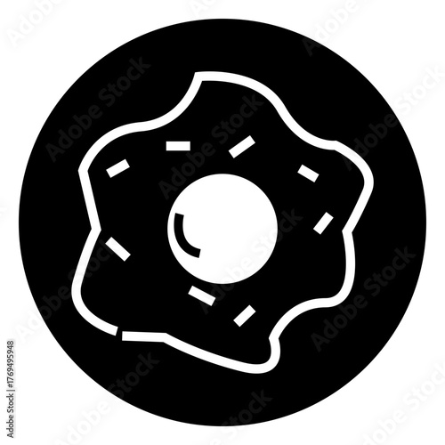 doughnut sweet cake dessert glyph icon vector illustration