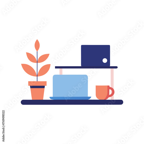 Coffee Cup with Steam Minimalist Vector Illustration
