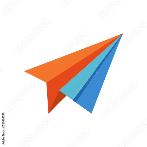 Minimalist paper airplane vector illustration
