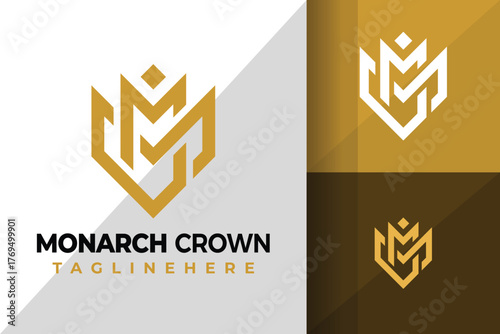 Letter Mm Crown Logo Icon Vector Design Illustration