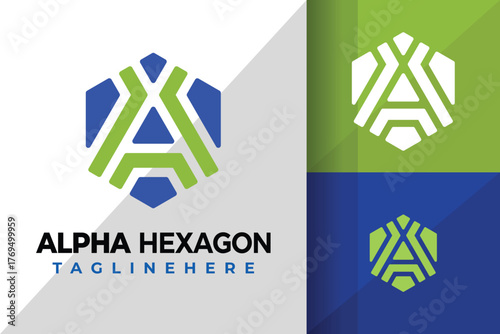 Letter A Hexagonal  Logo Icon Vector Design Illustration