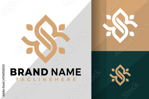 Letter RR Flower Luxury Logo Icon Vector Design Illustration