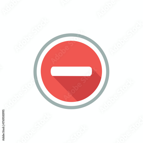 Round Red Prohibition Sign with White Minus Symbol and Drop Shadow Representing Restriction and Exclusion Free Download Round Red Prohibition Sign with White Minus Symbol and Drop Shadow Representing Restriction and Exclusion - GFXLoad