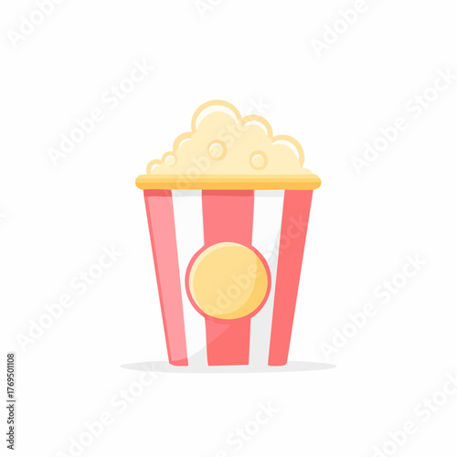 Illustration of a Popcorn Box with Stripes Ready for Movie Nights and Snack Time Fun