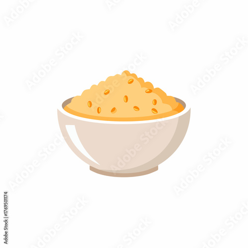 A Simple Bowl Of Mashed Potatoes With Grains A Close Up View