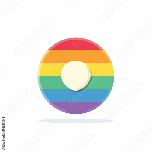 Pride Circle Icon Symbolizing Love and Inclusion featuring Rainbow Colors and Support for the LGBTQ Community