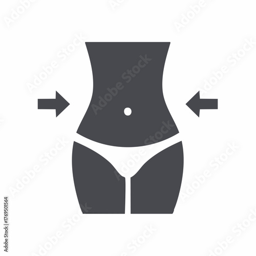 Icon of a female body with arrows indicating weight loss