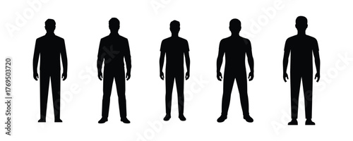 Man silhouette vector on white background. 