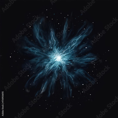 an AI Image Generator, Cloud Formation in a Black Starry Space