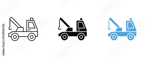 Truck icon set vector on white background.  transportation, roadside, assistance, symbol.