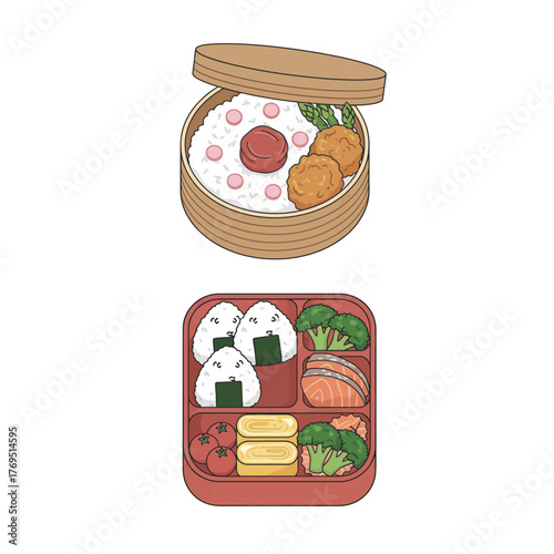 Colorful Bento Box with Fresh Ingredients and Artistic Presentation