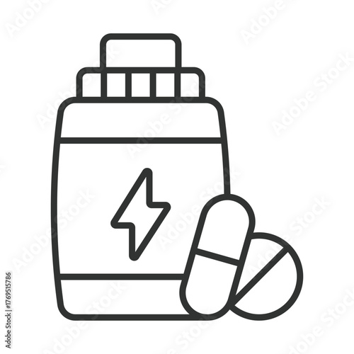 Antioxidants icon in line design. antioxidants, supplement, vitamins, minerals, nutrition, health, diet on white background vector. antioxidants editable stroke icon