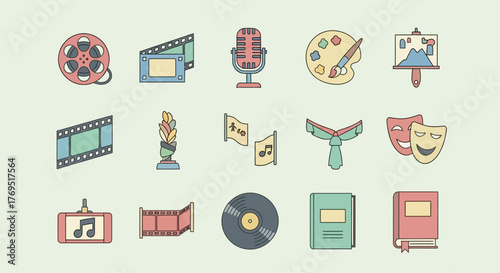 Arts and Entertainment Icons Film Music Theater and Literature.