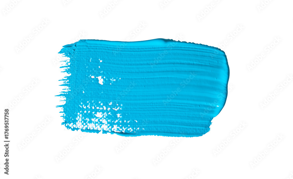 Fototapeta premium Vibrant Blue Paint Stroke Isolated on White Background An Abstract Art Element
