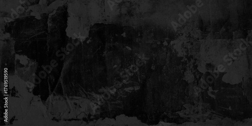 abstract poster black grunge old stained wall texture, dark Black brick or charcoal wall texture, grunge and dirty panoramic concrete wall with cracks and scratcthes.
