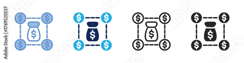 Gross Income Icon Collection Featuring Multiple Styles