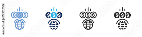 Global Investment Icon Collection Featuring Multiple Styles
