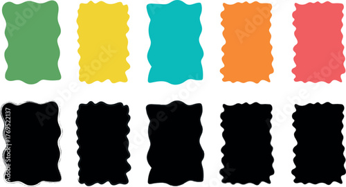 Abstract Geometric Rectangle Shapes with Dynamic Zigzag Lines – Bright and Playful Vector Design Elements for Creative Layouts