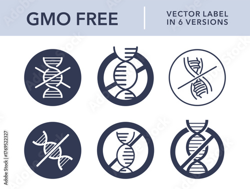 GMO Free vector labels in various versions